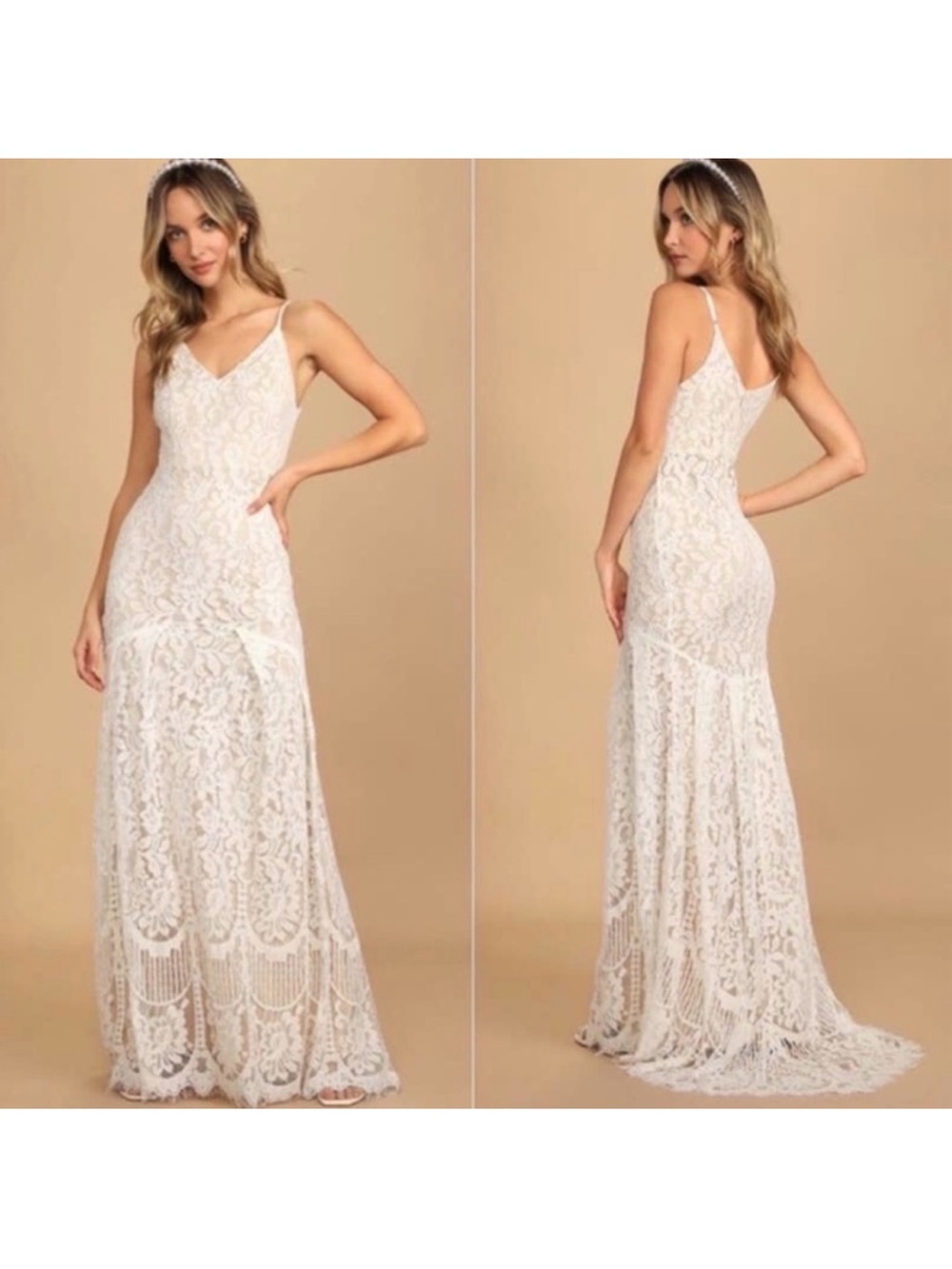Flynn White Lace Maxi Dress